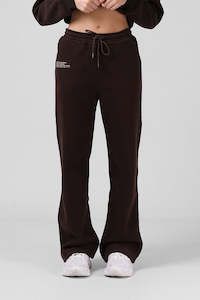 Trackies Womens: RPM Wide Leg Track Pant Chocolate