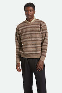 BRIXTON Midnight Crew Sweater Multi Neutral Stripe