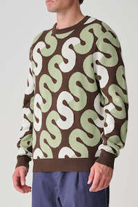 Knits Mens: S DOUBLE The Intarsia Knit Sweater Chocolate