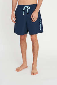 Boardshorts Mens: HUFFER Carved Staple Trunk Navy
