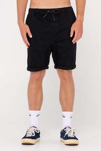 Shorts Mens: RUSTY Hooked On 18 Elastic Short Black