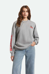 Hoodies Womens: BRIXTON Inwood X Oversized Fleece Grey Heather