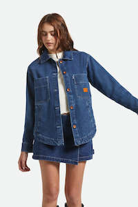 Jackets Womens: BRIXTON Durham Shirt Jacket Rinse Denim