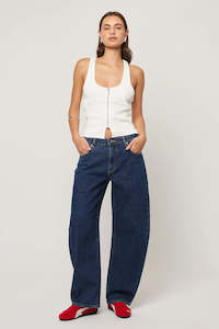 Jeans Womens: ABRAND 95 Barrel Jean Tara Dark Blue