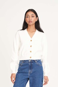 Knits Womens: HUFFER Bibi Knit Cardigan Chalk