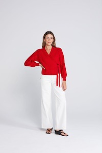 THING THING Wrapt Cardigan Sizzling Scarlet