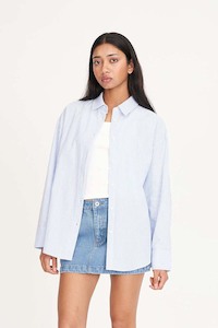 Shirts Womens: HUFFER Cruise Day Shirt Ice Blue Stripe