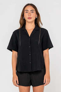 RUSTY Rummer Has It Short Sleeved Shirt Black