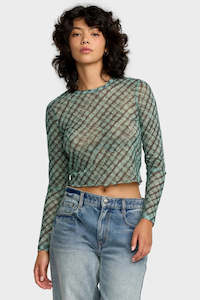 Tees Long Sleeve Womens: RVCA River Ls Sea Green