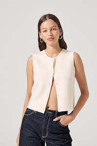 Vests Womens: ROLLAS Pia Vest Vintage White