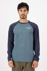 MONS ROYALE Mens Icon Raglan Ls Sport Blue Midnight