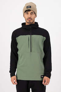 Mens Mons Royale Merino: MONS ROYALE Mens Offgrid 1 2 Zip Ls Acc Heavy Patch Willow Black