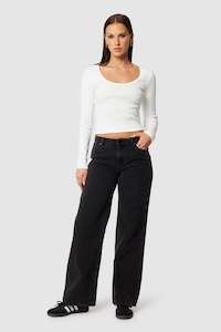 Abrand: ABRAND 99 Baggy Heidi Washed Black