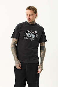 AFENDS Torched Retro Tee Stone Black