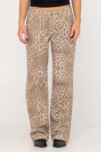 Sale: RUSTY Cheater Cheater Baggy Low Rise Pant Leopard