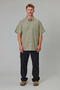 JUST ANOTHER FISHERMAN Ballast Ss Shirt Khaki Stripe