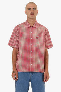 WORSHIP Glazed And Confused Short Sleeve Shirt Cherry Red