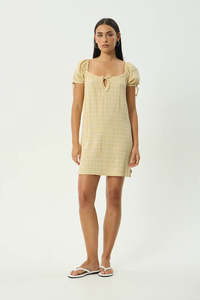 Dresses Womens: AFENDS Sunday Seersucker Mini Dress Lemon