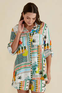 Shirts Womens: BETTY BASICS Mills Shirt Paradise Print Multi