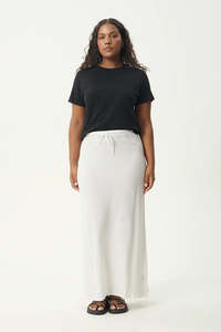 AFENDS Focus Seersucker Maxi Skirt Off White