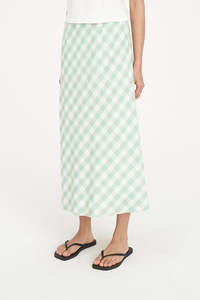 HUFFER Celine Lila Midi Skirt Matcha Chalk