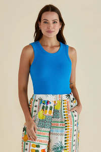 Tanks Womens: BETTY BASICS Francis Rib Tank Blue