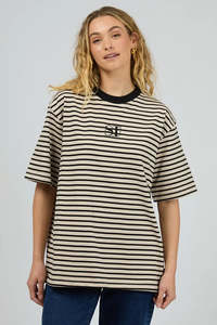 Tees Womens: SILENT THEORY Silent Stripe Ss Tee Black