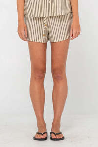 Womens: RUSTY Sandy Stripe Short Oatmeal Stripe