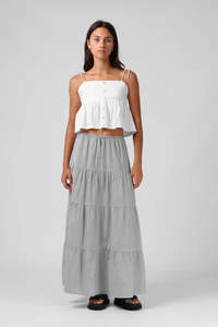 Womens: RPM Ruby Maxi Skirt Bw Pinstripe
