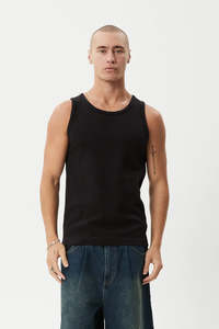 AFENDS Paramount Rib Singlet Black