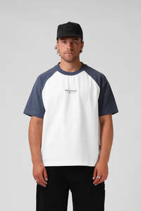 Mens: RPM Raglan Tee White