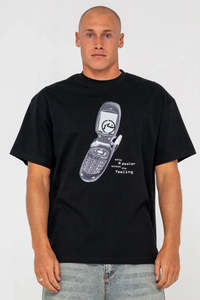Mens: RUSTY Phone A Friend Tee Black