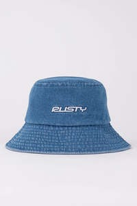Womens All: RUSTY Miss Me Denim Bucket Hat Middy Blue