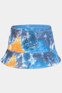 SANTA CRUZ Industrial Dot Mono Reversible Bucket Hat Blue Tie Dye