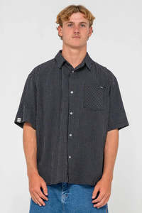 RUSTY Acemo Check Ss Shirt Black