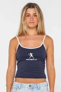 Tanks Womens: RUSTY Devil Staple Singlet Navy