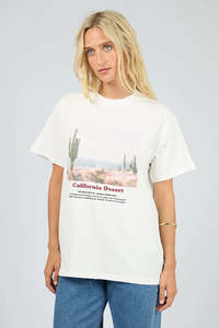 ALL ABOUT EVE Liberty Road Relaxed Tee Vintage White