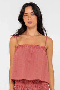 Tops Womens: RUSTY Summer Court Cami Top Red