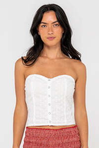 RUSTY Mandy Button Up Top White