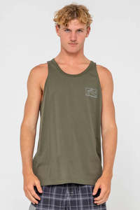 Mens Singlets Tanks: RUSTY Boxed Out Tank Savana