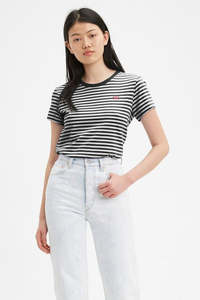 Tees Womens: LEVI'S Perfect Tee Raita Stripe Caviar