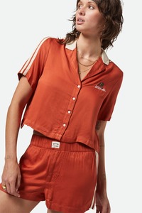 BRIXTON Silky Ss Bowling Button Down Burnt Brick