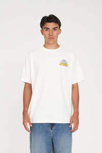 Tees Mens: HUFFER 97 Mix Block Tee Chalk