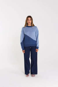 Knits Womens: THING THING Split Jumper Twilight Blue