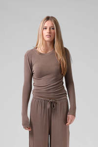 Tops Long Sleeve Womens: RPM Lux Everyday Ls Taupe