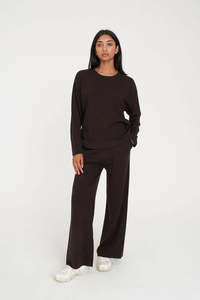 HUFFER Merino Lounge Pant Chestnut