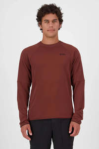 Mens Hoodies Crews Knits: MONS ROYALE Mens Quad Merino Fleece Pullover Alu Sable