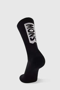 MONS ROYALE Unisex Atlas Merino Crew Sock Vert Ridge Black