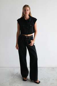 Jeans Womens: ABRAND 95 Baggy Brie Eyelet