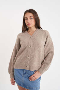 Knits Womens: HUFFER Kendall Cardigan Oat Marle